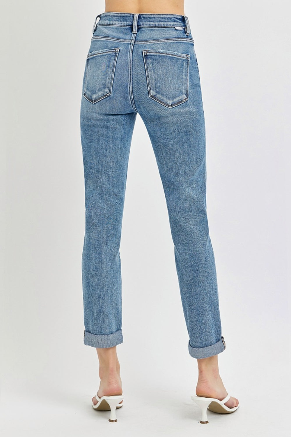 Risen Full Size High Rise Cropped Roll Up Jeans - Camellia City Chicks