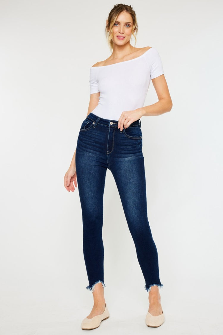 Kancan Full Size High Rise Frayed Ankle Skinny Jeans - Camellia City Chicks