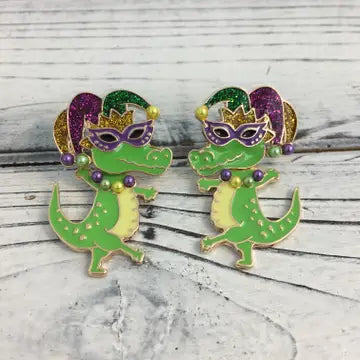 Mardi Gator Earring